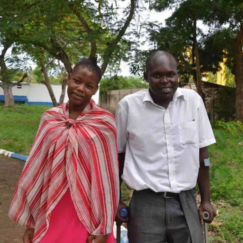 Mentor Solomon with Mary, who finished vocational training